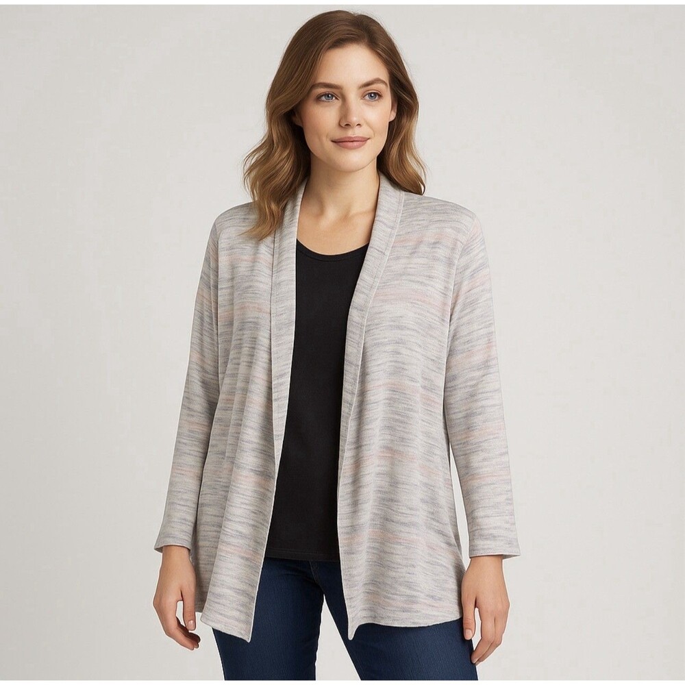 Peyton Primrose Cardigan Sweater‎ Sz 2X Almond Slub Open Front Office Layer